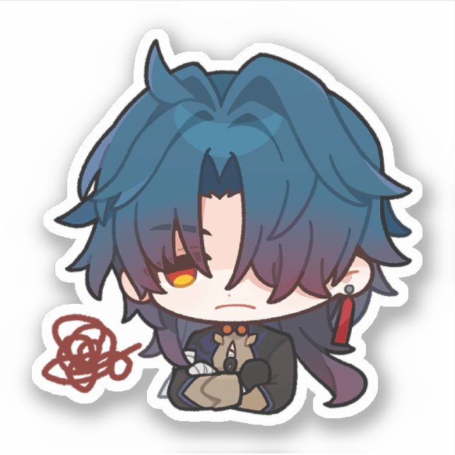 Adesivo Sticker Annoyed Blade Chibi do Honkai Star Rail (Frente)
