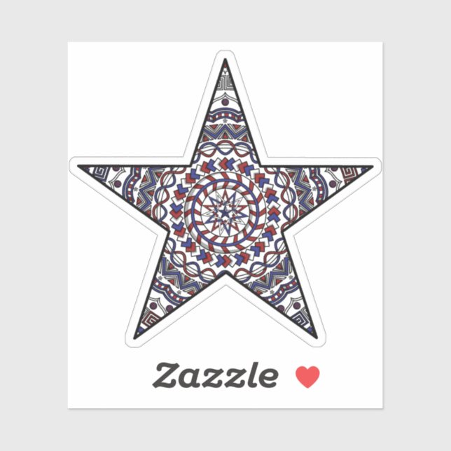 Adesivo Sticker de Contorno da Estrela de Independência (Folha)