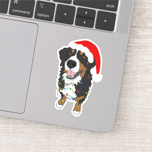 Adesivo Sticker de Natal do Cão de Montanha Bernese
