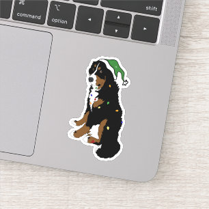 Adesivo Sticker de Natal do Cão de Montanha Bernese