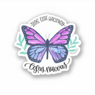 Adesivo Sticker - Dios está haciendo cosas nuevas mariposa