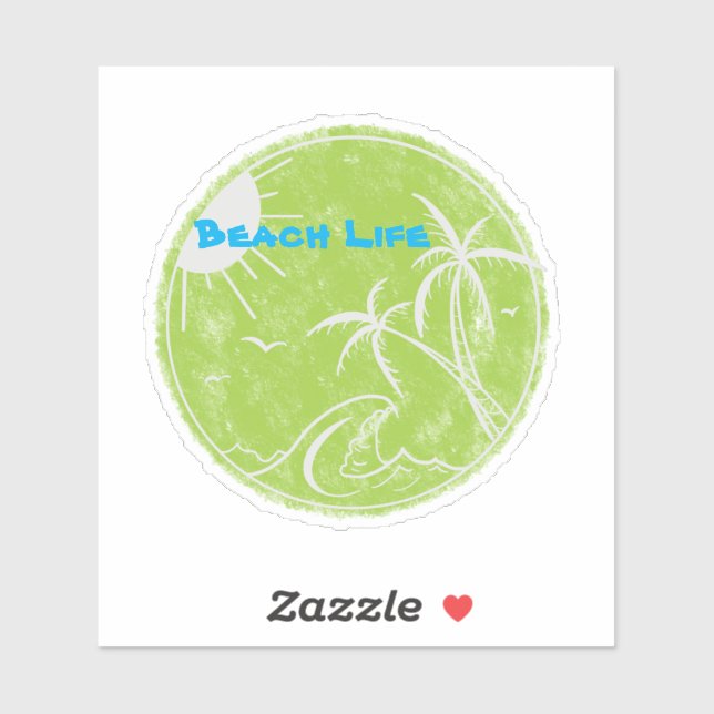 Adesivo Sticker do Vinyl Cut Beach Life (Folha)