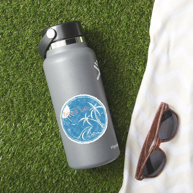 Adesivo Sticker do Vinyl Cut Beach Life (HydroFlask Insitu)