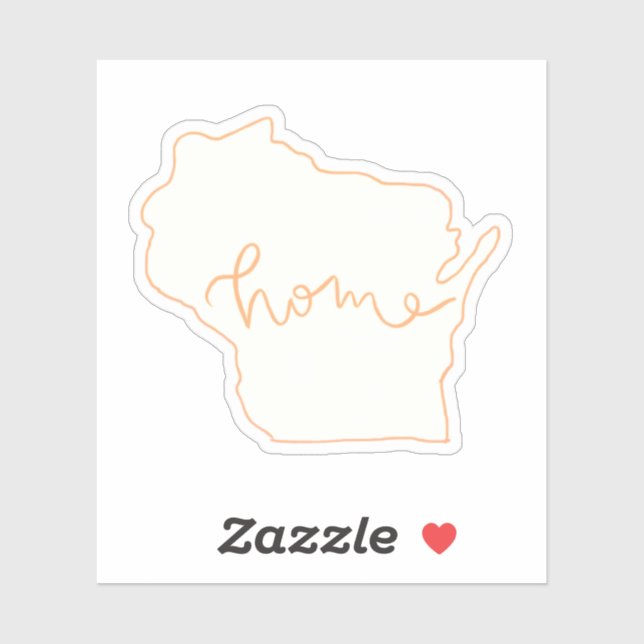 Adesivo Sticker "Home" do Estado de Wisconsin (Folha)