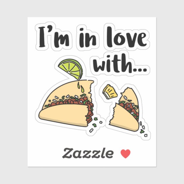 Adesivo Sticker I love tacos al pastor (Folha)