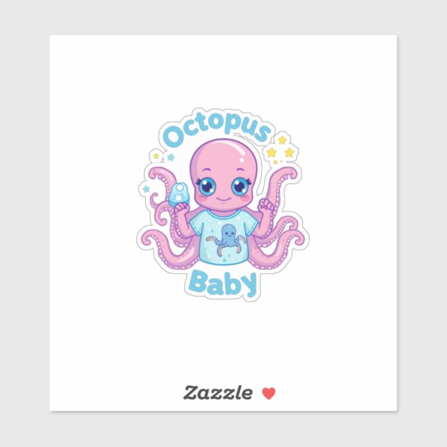 Adesivo Sticker Octopus Baby  (Folha)