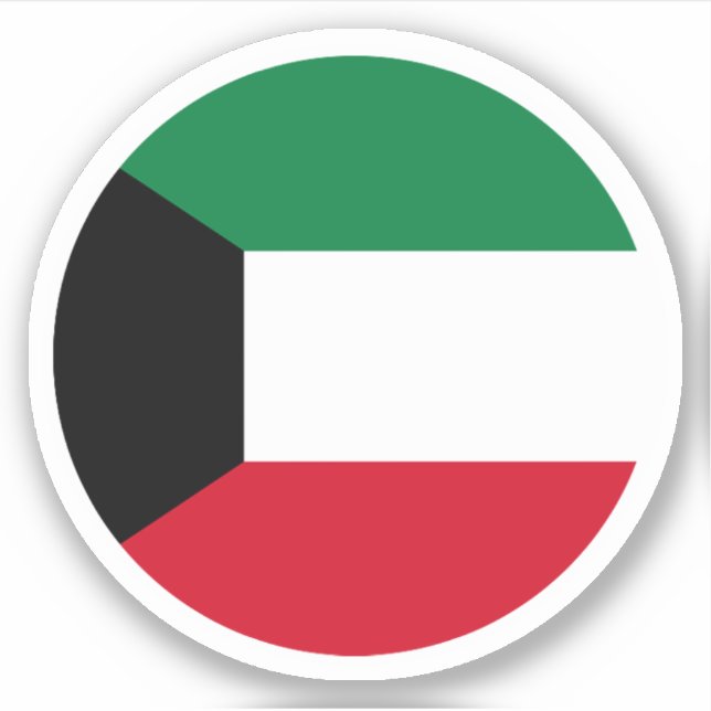 Adesivo Sticker Round do Kuwait (Frente)