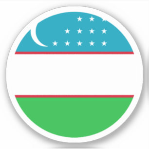 Adesivo Sticker Round do Sinalizador do Usbequistão