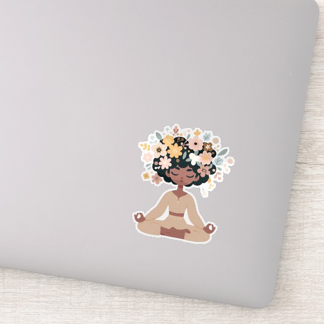 Adesivo Sticker  Yoga Sukhasana Sérénité et Équilibre (Detalhe)