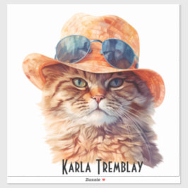 Adesivo Stickers contours vinyle Chat- Création Digitale