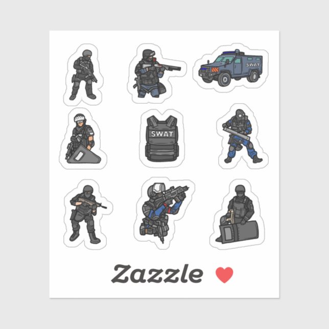 Adesivo Stickers da equipe S.W.A.T (Folha)