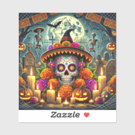 Adesivo Stickers Halloween vinhetas de basquete dia