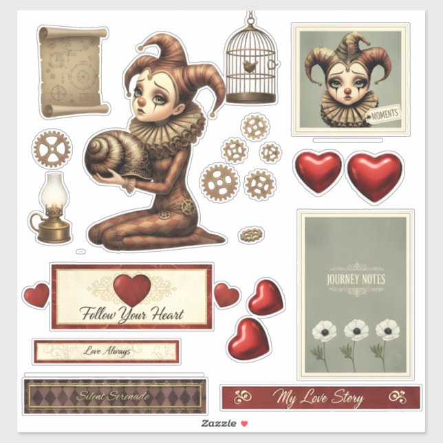 Adesivo Stickers - Melancholy Harlequin (Folha)