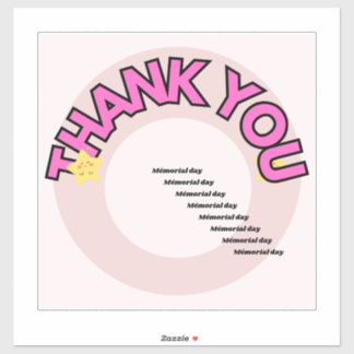 Adesivo Stickers thank you for mémorial day