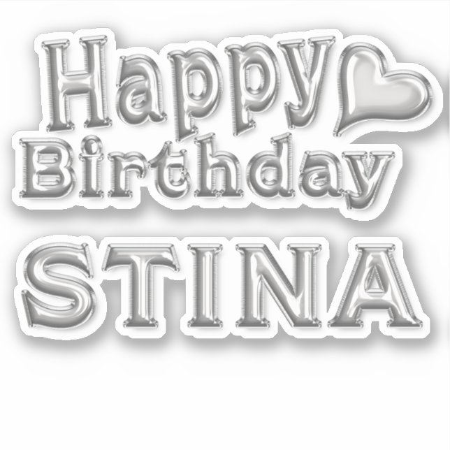 Adesivo Stina Happy Birthday silver Aufkleber Sticker (Frente)