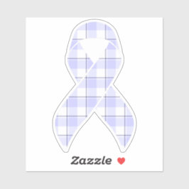 Adesivo Stomach Cancer Awareness Plaid Periwinkle Ribbon