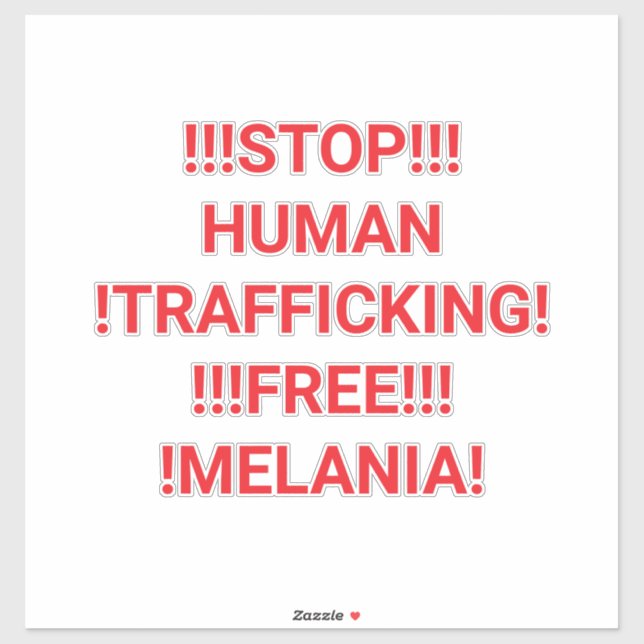 Adesivo STOP HUMAN TRAFFICKING Hankamer Artjunkhaus COMIC (Folha)