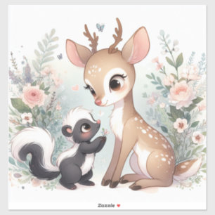 Adesivo Storybook Woodland Babies Skunk E Deer