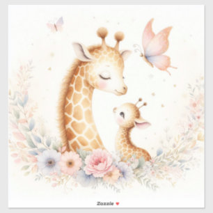 Adesivo Storybook Woodland Babings Giraffe E Bebê