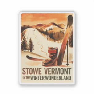 Adesivo Stowe Vermont na Wonderland de inverno