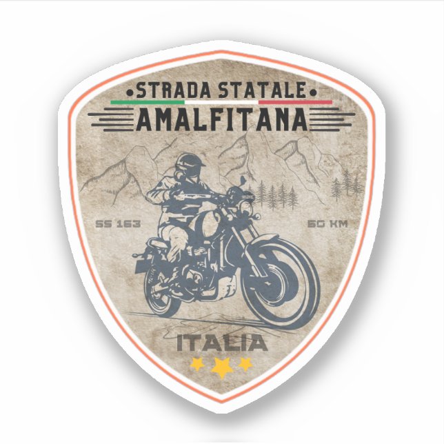 Adesivo Strada statale 163 Amalfitana italiana (Frente)