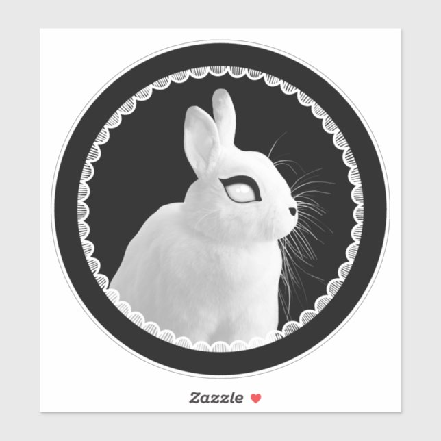 Adesivo Strange White Bunny Kiss-Cut Vinyl Sticker (Folha)