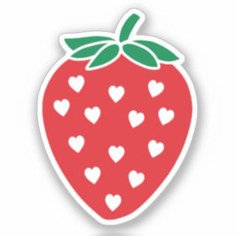 Adesivo Strawberry Hearts Vinyl Cut Sticker