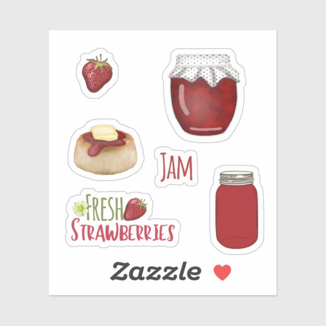 Adesivo Strawberry Jam Stickers (Folha)
