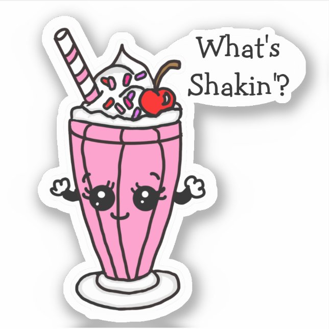 Adesivo Strawberry Milkshake What's Shakin" Sticker (Frente)
