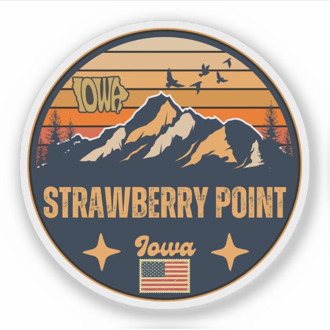 Adesivo Strawberry Point, Iowa (Frente)