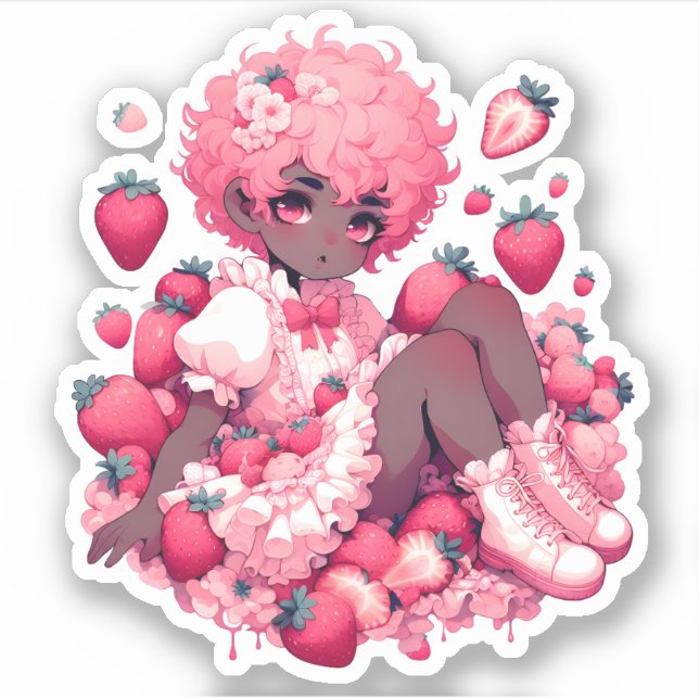 Adesivo Strawberry Sweetheart: Escuridão da Espinha (Frente)