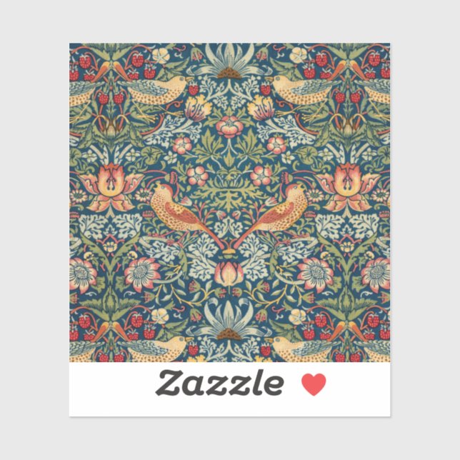 Adesivo Strawberry Thief por William Morris (Folha)