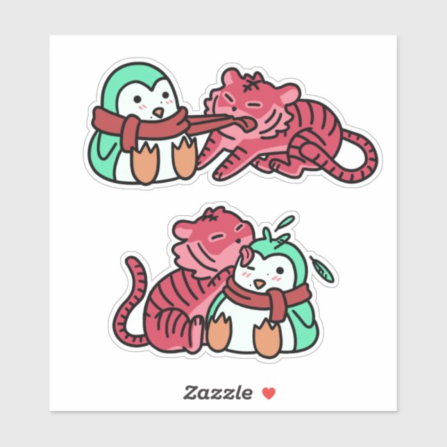 Adesivo Strawberry Tiger & Mint Penguin Sticker Pack ver.1 (Folha)