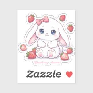 Adesivo Strawberry Wonderland Bunny - Anime Style Kawaii 