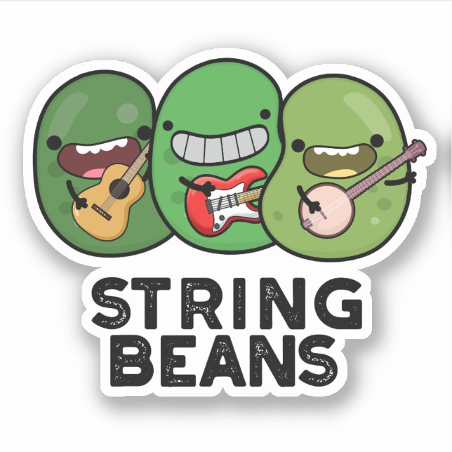 Adesivo String Beans Funny Vegetal Pun (Frente)
