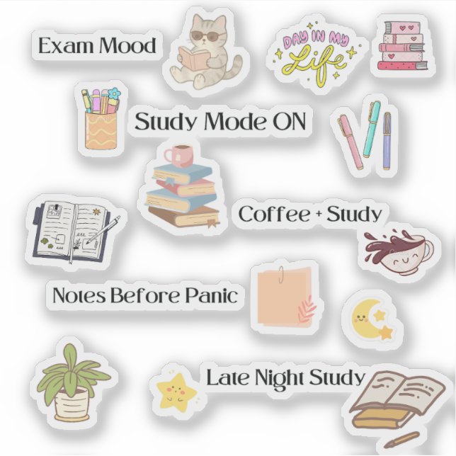 Adesivo Study Mode Stickers (Frente)