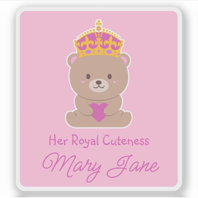 Adesivo Sua Cuteneza Real | Bebê Personalizado Engraçado (Frente)