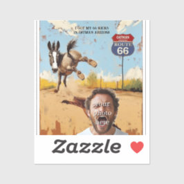 Adesivo sua foto, chutes, arizona de atleta, burro