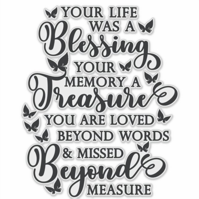 Adesivo Sua vida foi uma benção decenal do Memorial da Bor (Frente)