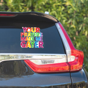 Adesivo Suas Orações Me Tornam Mais Gay Bandeira do Orgulh