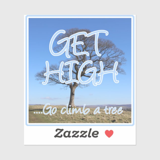 Adesivo Suba alto em um arborista de árvore (Folha)
