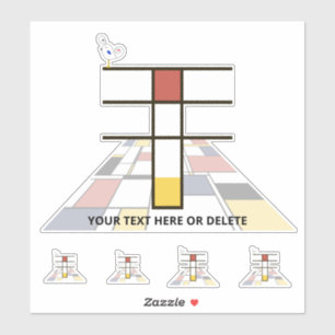 Adesivo Sublime Neoplasticism Art Monogram. Letter T