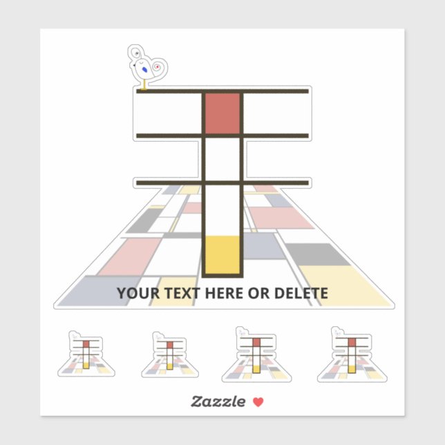 Adesivo Sublime Neoplasticism Art Monogram. Letter T (Folha)