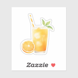 Adesivo Suco de Laranja Aquarela