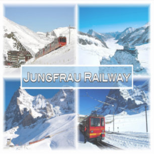 Adesivo Suiça CH - Linha de caminho de ferro Jungfrau -