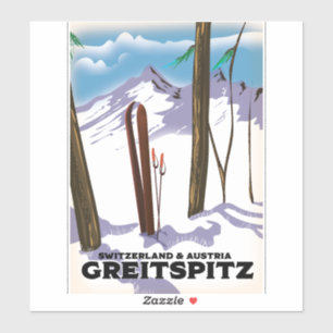 Adesivo Suiça Greitspitz e poster de Esqui Áustria