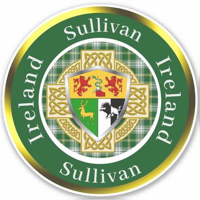Adesivo Sullivan Irish Shield/Celtic Cross Personalizado (Frente)