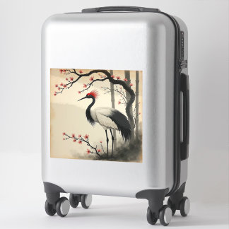 Adesivo Sumi-E Red-Crowned Crane Vinyl Sticker