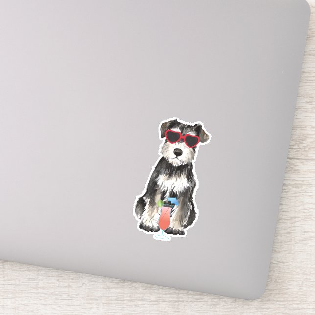 Adesivo Summer Miniature Schnauzer Vinyl Sticker (Detalhe)
