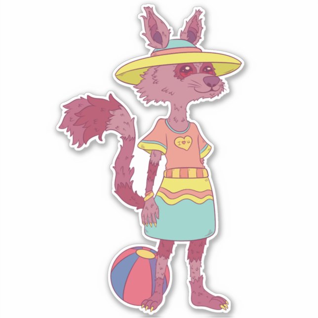 Adesivo Summer Raccoon (Frente)